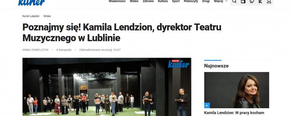 Kurier Lubelski: Poznajmy się! Kamila Lendzion, dyrektor Teatru Muzycznego w Lublinie