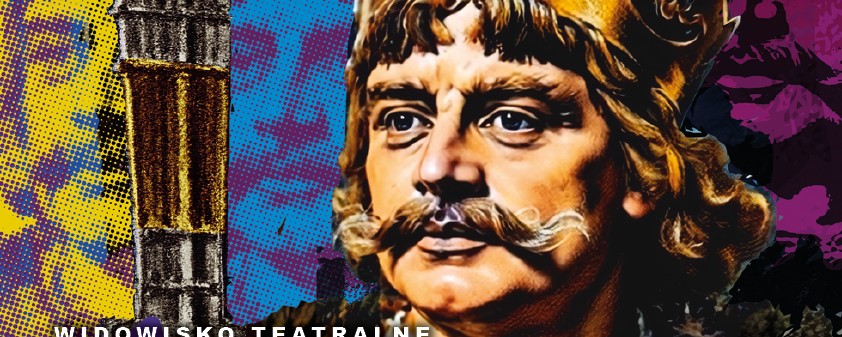 graficzny portret Bolesława Chrobrego z tekstem widowisko teatralne koronacja